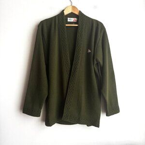 Vintage Monte Carlo Forest Green Wool Ski Cardigan